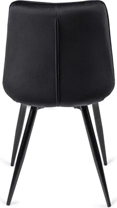 Krzesło Tapicerowane do Jadalni RIO Czarne Welurowe Nowoczesne Loft