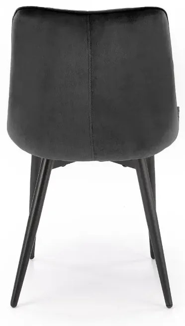 Krzesło tapicerowane K580 VELVET czarne HALMAR