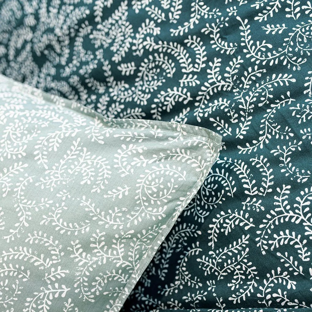 Pościel bawełniana dwustronna, 220 x 240 cm, wzór roślinny