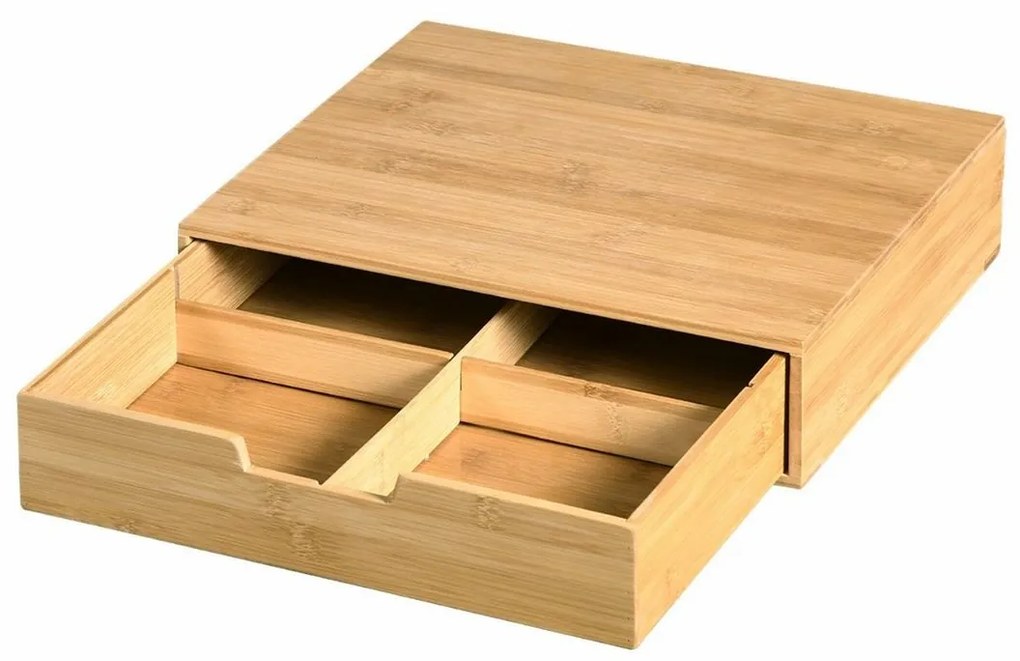 Kesper 58952 Organizer na kapsułki z kawą iherbatą bambus, 34 x 31 x 8 cm