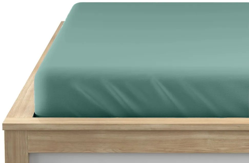 PrzytulneMieszkanie.pl Prześcieradło jersey EXCLUSIVE mentolowe 90x200cm, 100% bawełna