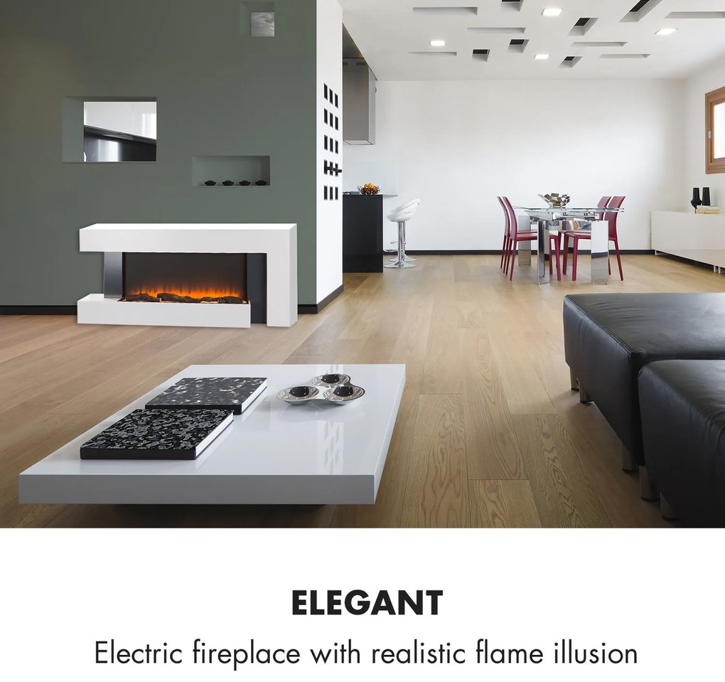 Klarstein Studio LightFire 2000W 132cm Kominek Elektryczny Dekoracyjny Biały