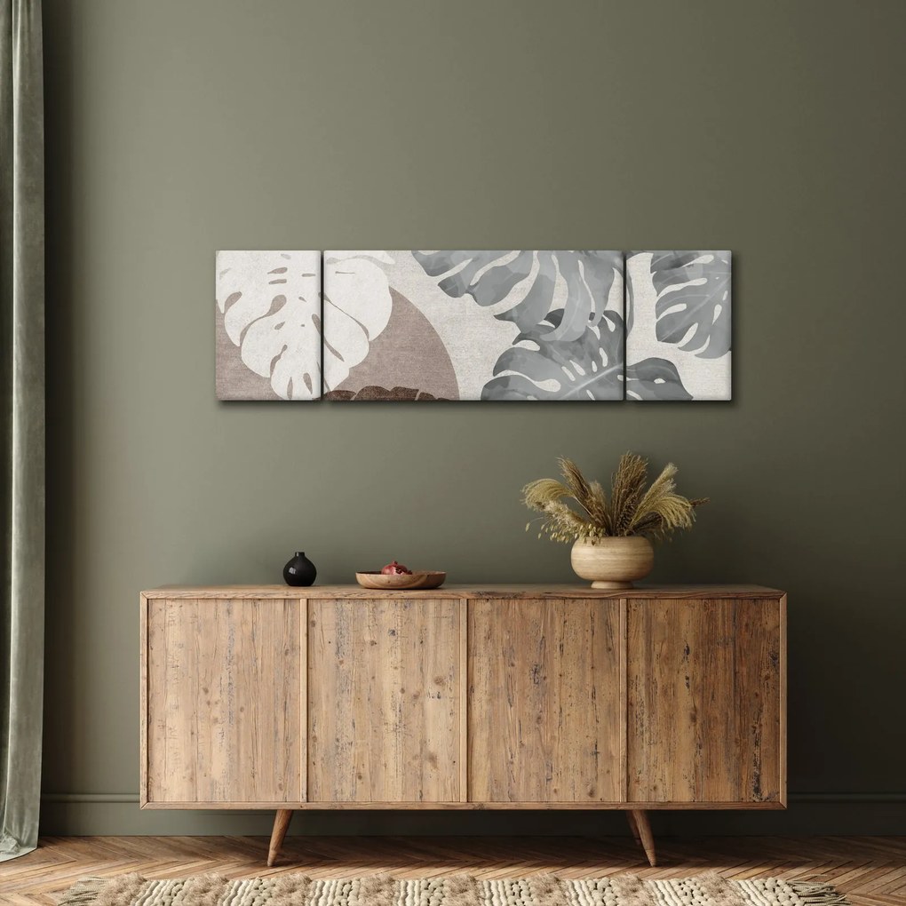 Obraz - Wzór z liśćmi (170x50 cm)
