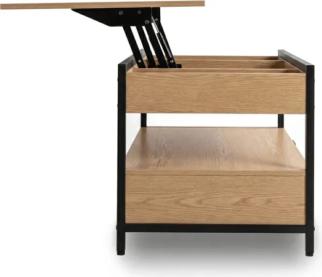 Ławostół Rozkładany LUCA 100 cm Dąb/Czarny Loft - Stół i Ława do Salonu