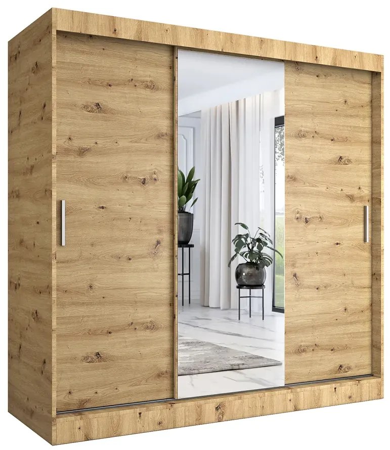 Szafa przesuwna dąb artisan 200 cm - Massi 6X