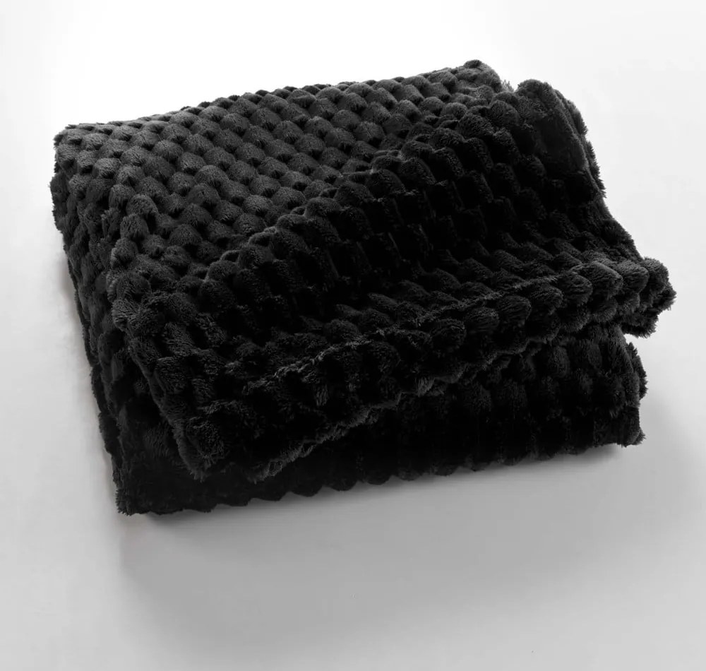 Czarny koc z mikfroflaneli 125x150 cm Mini Frosty – douceur d'intérieur