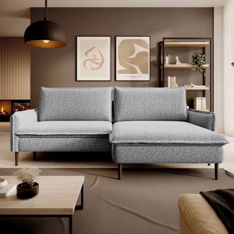 Narożnik GLOSSY z funkcją spania zestaw z poduszkami WERSAL