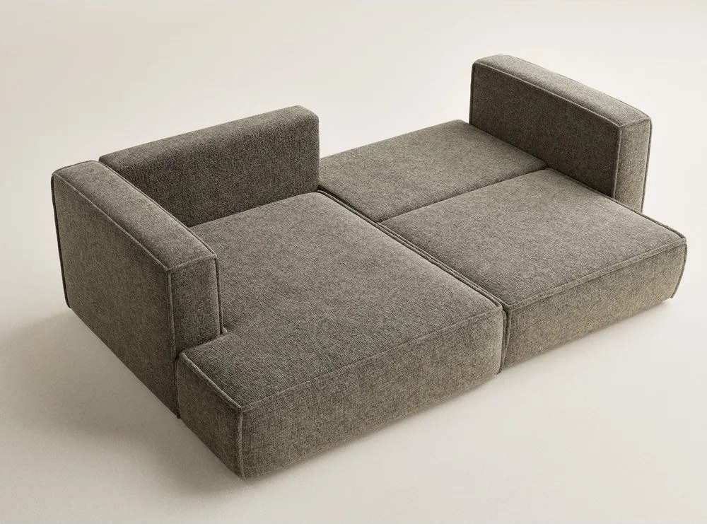 Brązowy rozkładany/ze schowkiem narożnik z tkaniny szenilowej (lewostronny/z szezlongiem) Velto – Maison de Rêve