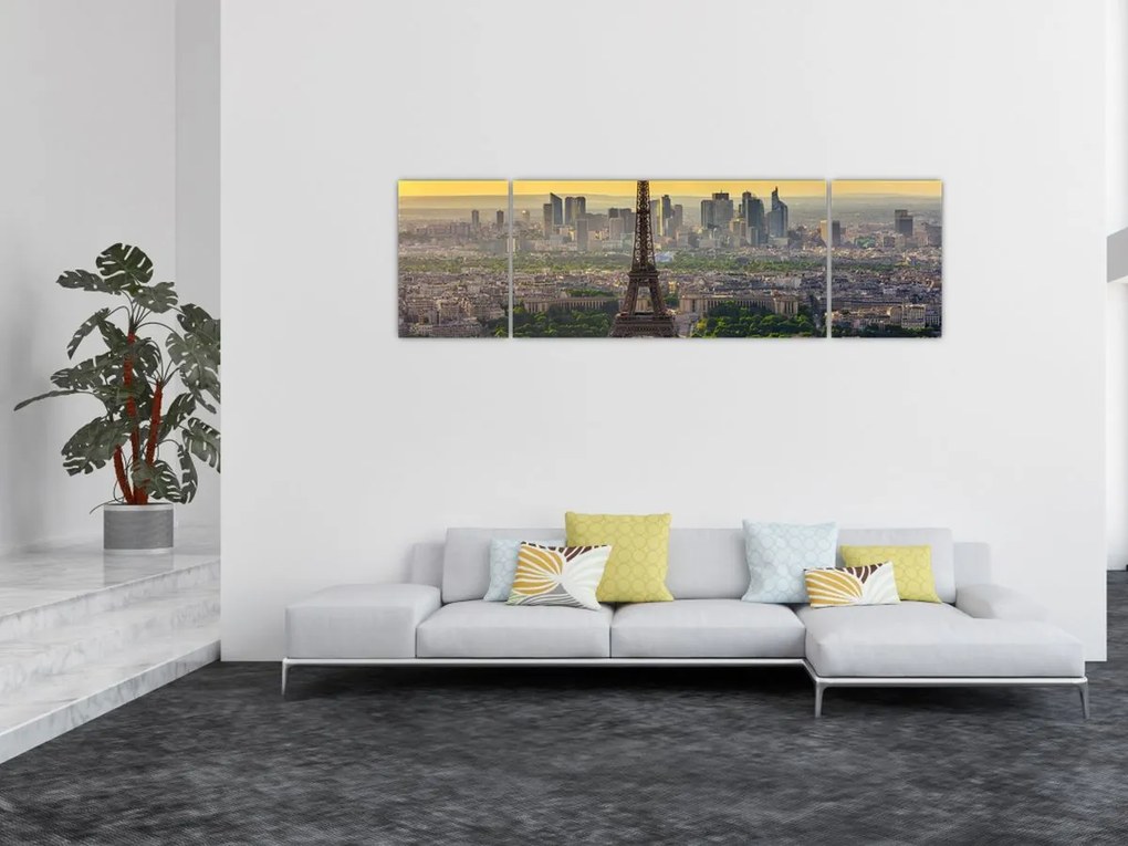 Obraz - Panorama Paryża (170x50 cm)