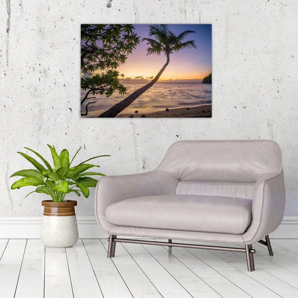 Obraz palmy na plaży (70x50 cm)