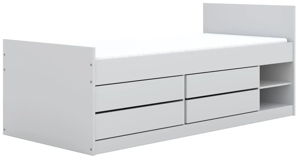 Pojedyncze łóżko z materacem i 4 szufladami 90x200 S6-F24
