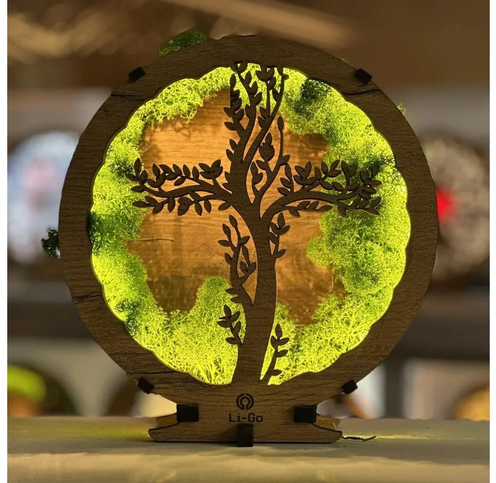 Li-Go 23622/DUB2 - Ściemnialna dekoracja stołowa LED/12W/230V 20x22 cm dąb