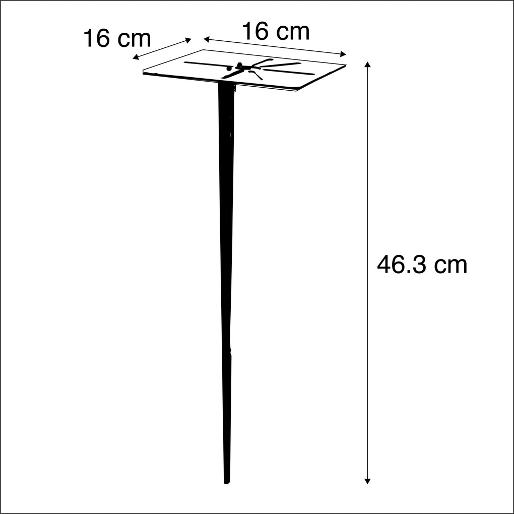 Zewnetrzna Stojąca lampa zewnętrzna czarna 40 cm ze szpicem i tuleją kablową - CharloisDesignerski Oswietlenie zewnetrzne