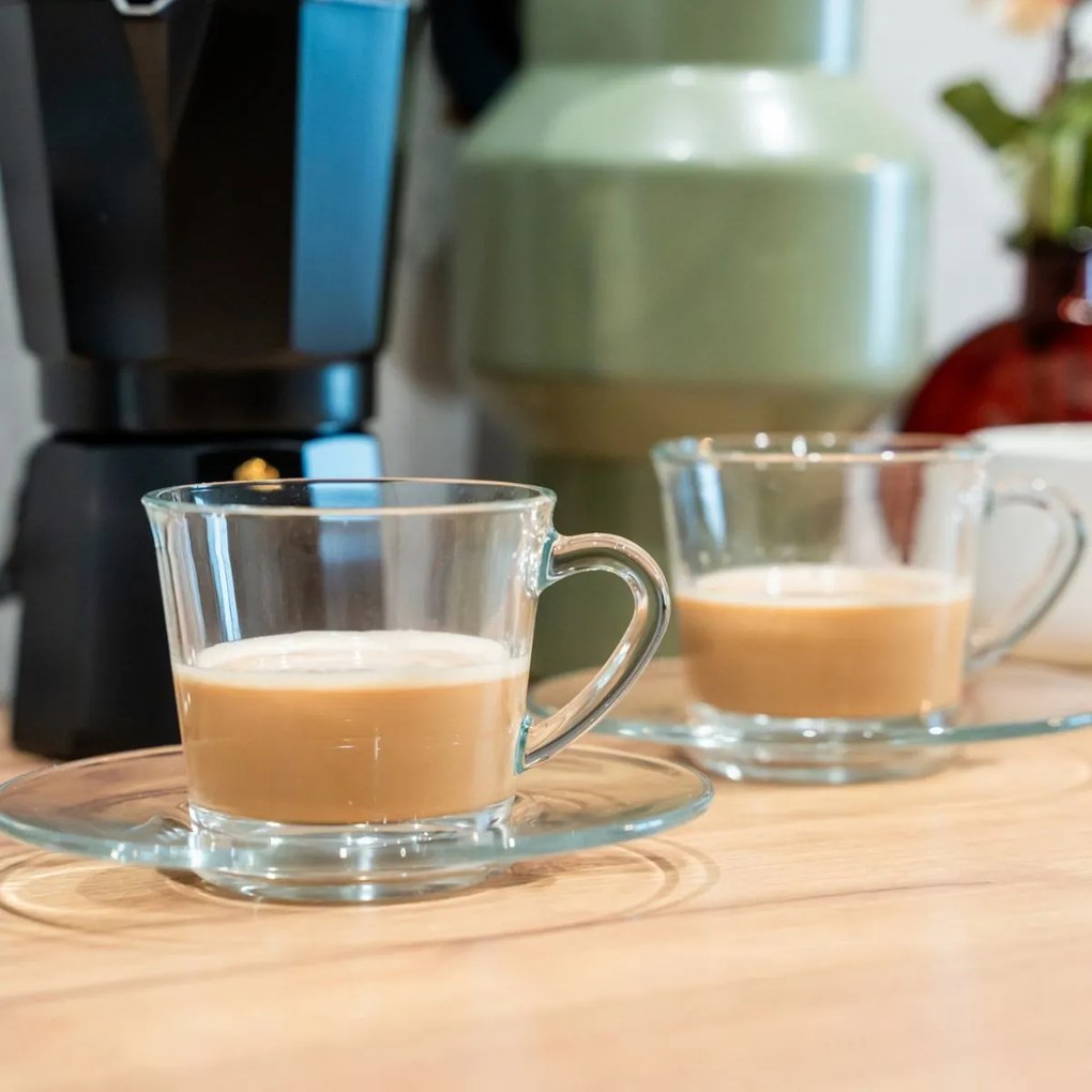 Serwis kawowy z przezroczystego szkła, 190 ml