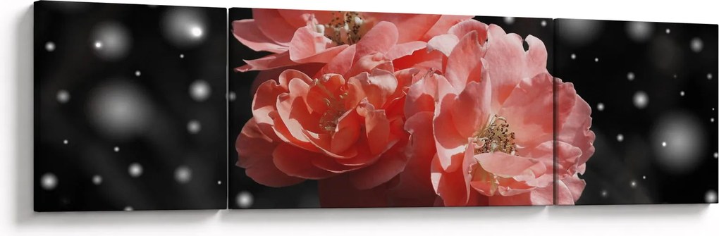 Obraz różowego kwiatu (170x50 cm)