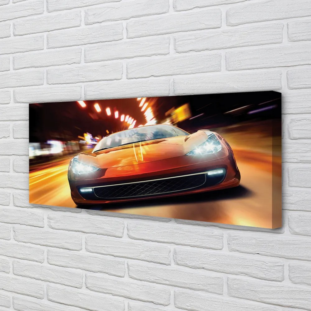 Fotoobraz na płótnie Sportowe Auto w Blasku Miasta