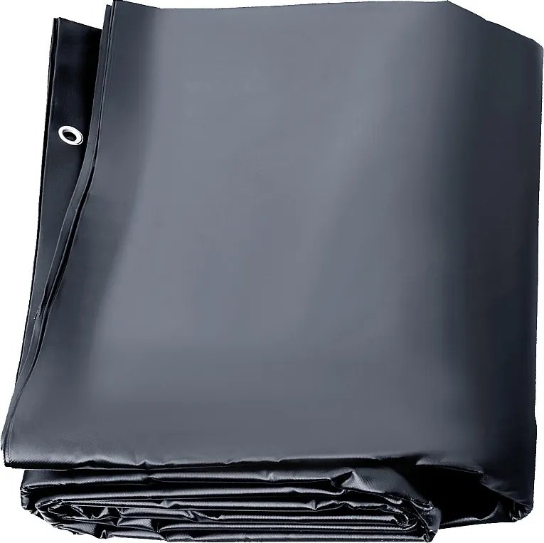 Bezpieczny Pokrywa Pływalni SucceBuy Zasypanych, 366 x 670 cm, Solidne PVC z Otworami Drenażowymi, Ciemnoszare