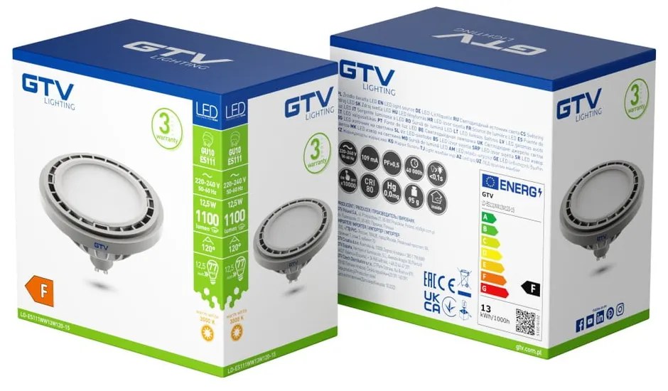 Żarówka LED z gwintem GU10, 12,5 W – GTV