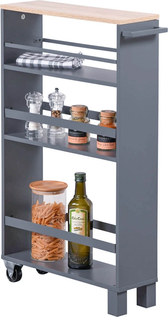 Regał kuchenny, wąski, trzypoziomowy, Kesper