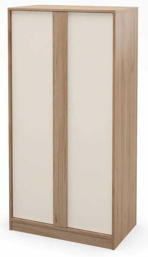 Kremowo-naturalna szafa w dekorze dębu 90x180x53 cm Dennis – Marckeric