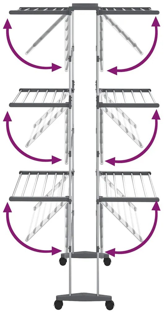 Trzypoziomowa mobilna suszarka na pranie - Osta