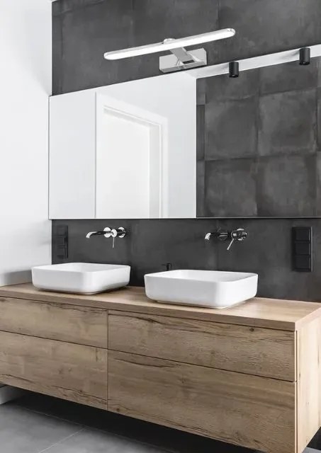 Podłużny srebrny kinkiet LED - K546 W7-D53