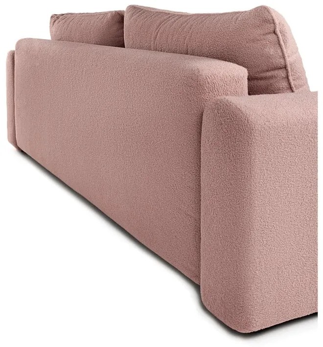 Jasnoróżowa rozkładana sofa z materiału bouclé 247 cm Quinoa – Bonami Selection