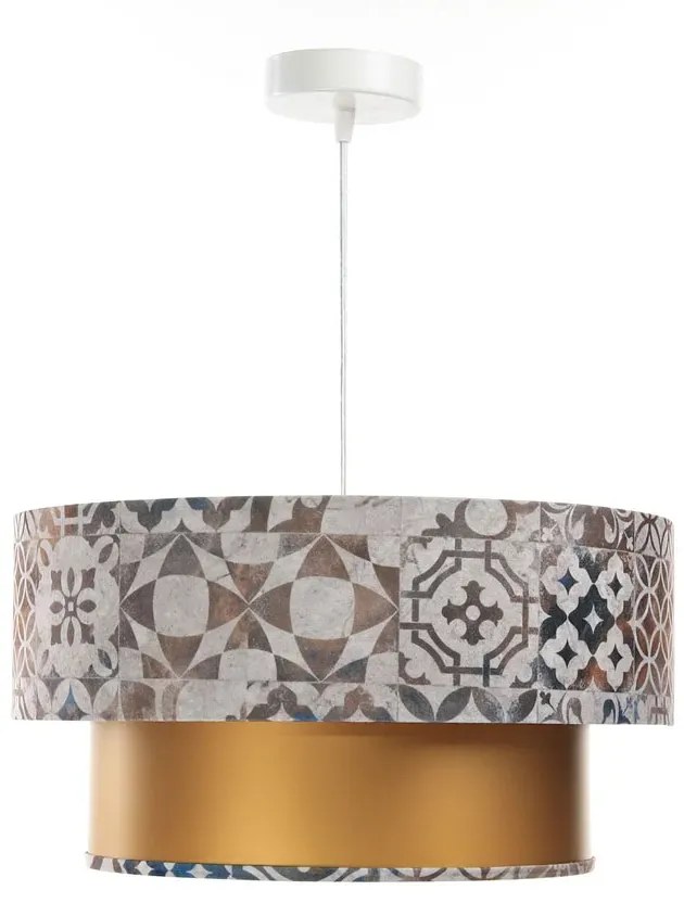 Złota lampa wisząca z welurowym abażurem - S433 S4-N63