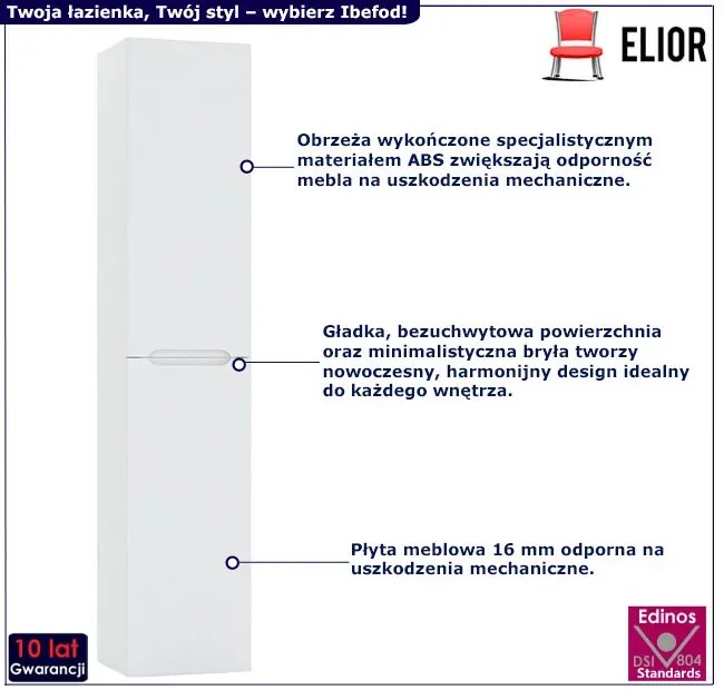 Wiszący dwudrzwiowy słupek łazienkowy jasnoszary mat D6-Z10