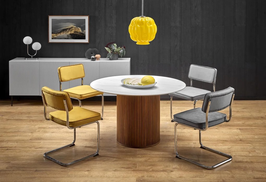 Okrągły stół Bruno z marmurowym blatem