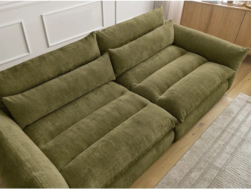 Zielona sofa z tkaniny szenilowej 276 cm Neil – Bobochic Paris