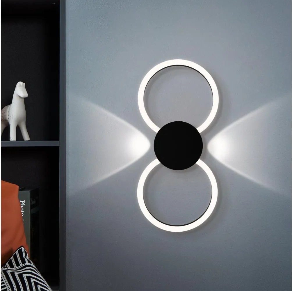 Eglo 902124 - Kinkiet LED VENTICELLO LED/20W/230V + LED/0,91W czarny