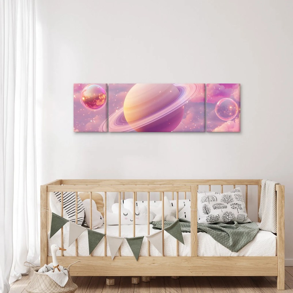 Obraz - Różowa planeta (170x50 cm)
