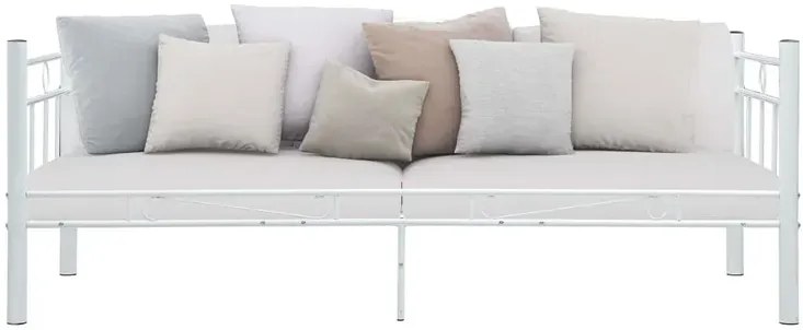 Białe metalowe łóżko pojedyncze 90x200 cm N0-H62