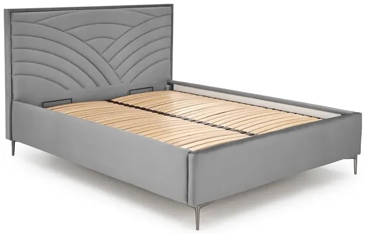 Szary pikowany zagłówek do łóżka B9-E89