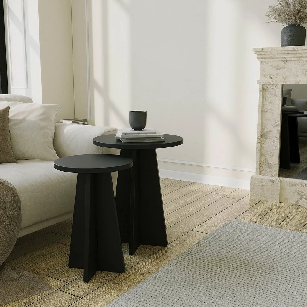 Zestaw stolików konferencyjnych Mushroom Black, 2 szt.