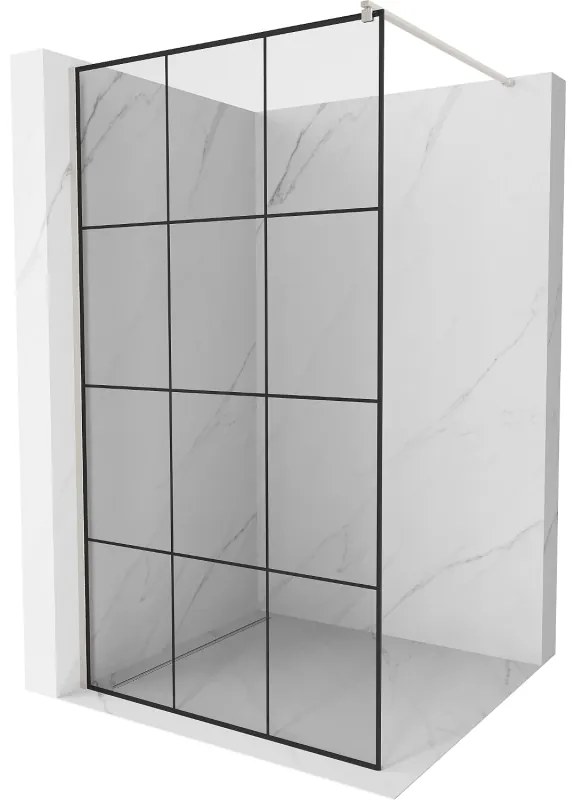 Mexen Kioto ścianka prysznicowa Walk-in 110 x 200 cm, czarny wzór 8 mm, nikiel szczotkowany - 800-110-101-97-77