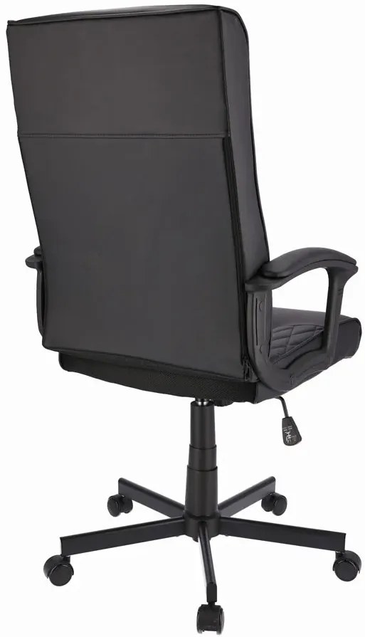 Czarny fotel gabinetowy tapicerowany ekoskórą R6-R26