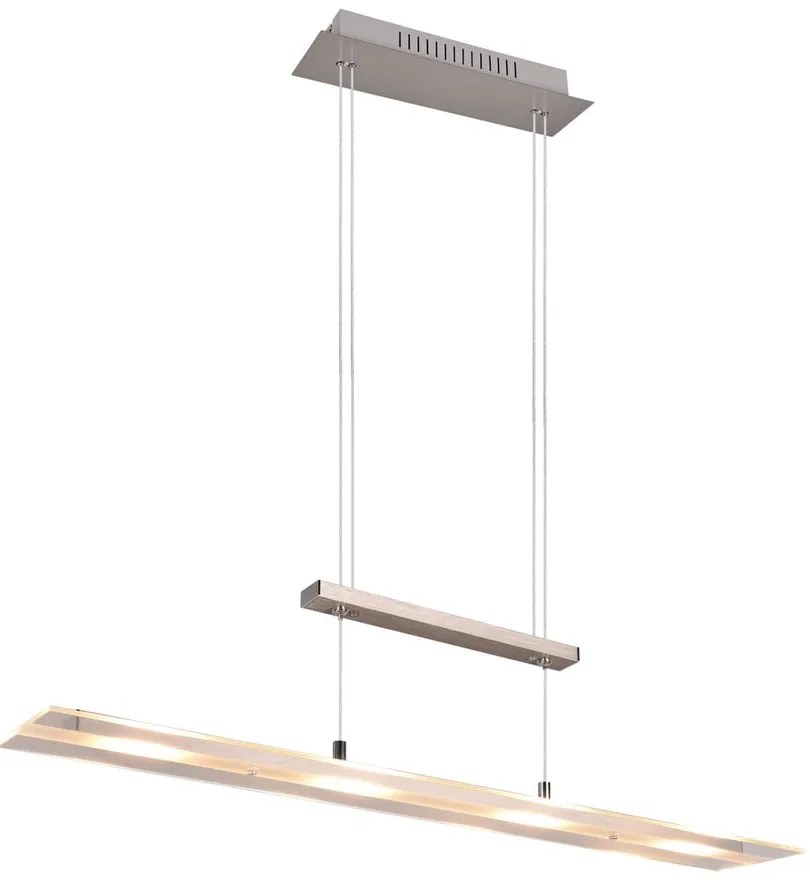 Szara lampa wisząca LED ze szklanym kloszem Milos – Reality