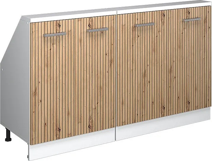 Szafka kuchenna na dach skośny dąb rzemieślniczy 140x46x81.6 r-line