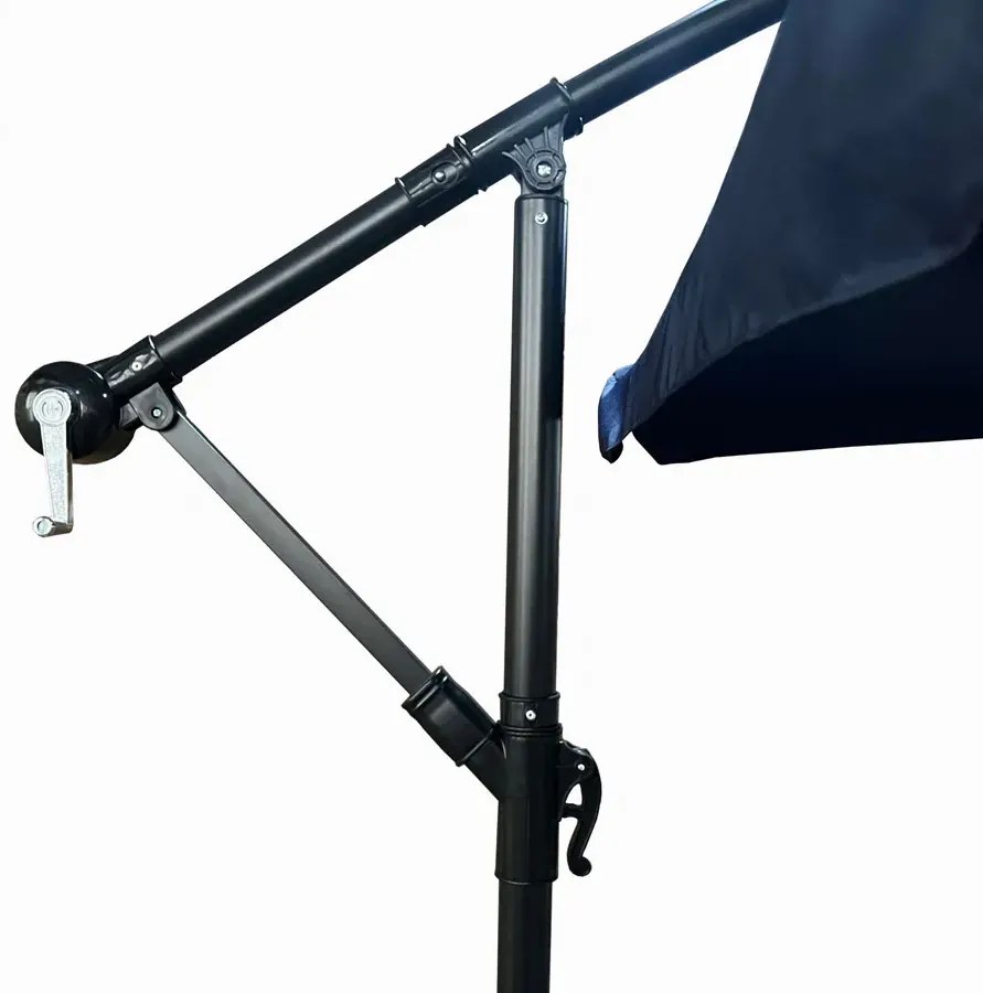 Granatowy parasol ogrodowy z korbką - Epis