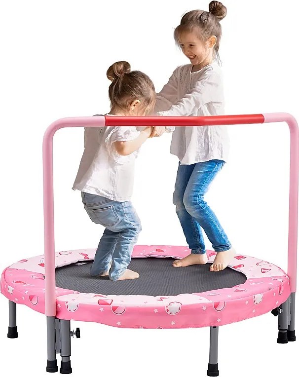 Trampolina SucceBuy, Mini Trampolina 91 cm Dla Dzieci, Zwijana, do Użycia Wewnętrznego i Zewnętrznego, dla Chłopców i Dziewcząt, Czerwony