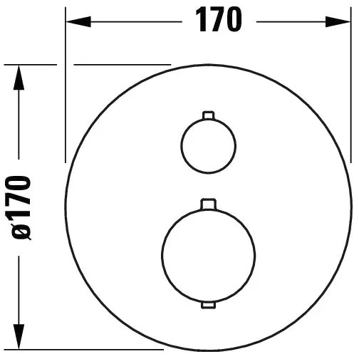 Termostat podtynkowy DuravitMosiądz-Czarny mat-Ø 17 cm