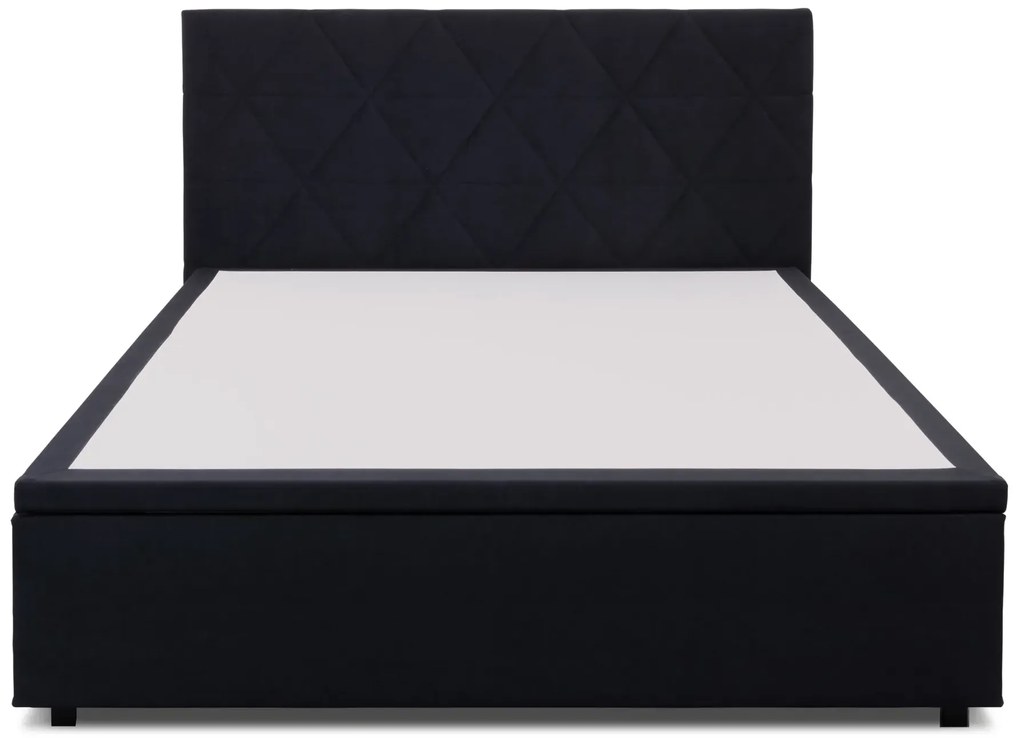 Czarne łóżko pluszowe z pojemnikiem 160x200 G7-F99
