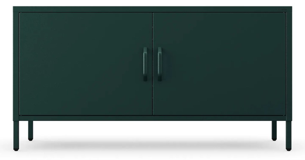 Szafka RTV metalowa na nóżkach butelkowa zieleń, 1150x595x400 mm: ROSA Modern