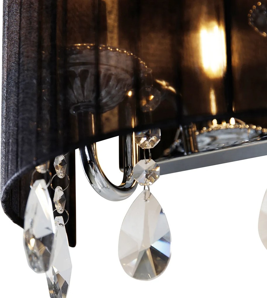 Zestaw 2 kinkietów chrom z czarnym kloszem - Ann-Kathrin 2