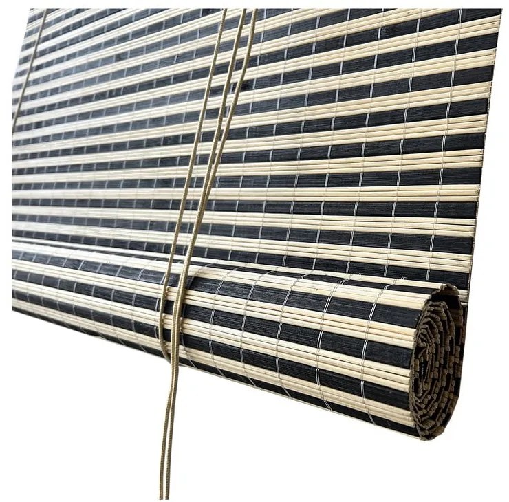 Czarno-naturalna bambusowa roleta 200x160 cm Vela – Gardinia