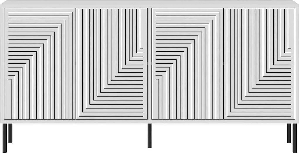 Komoda – 150 cm x 75 cm x 36 cm – Biała – Płyta wiórowa pokryta melaminą