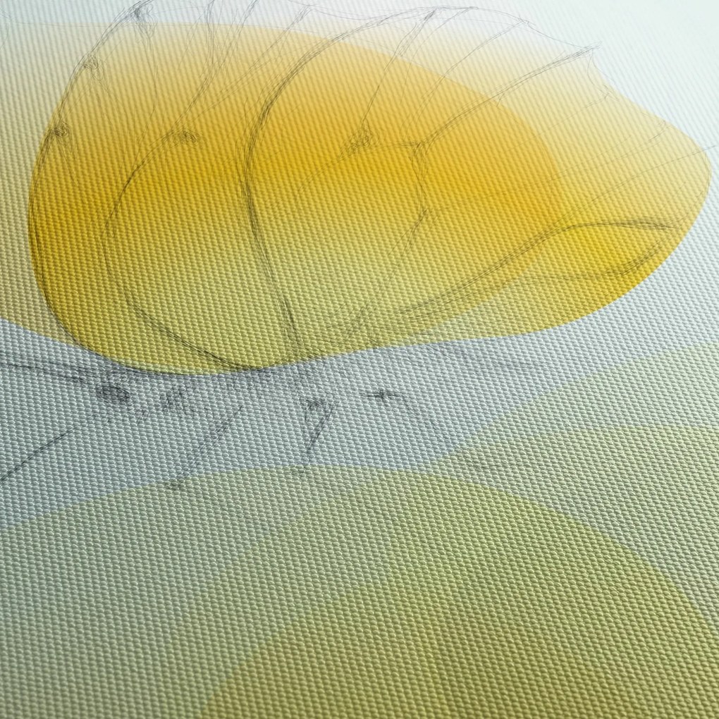 Obraz - Żółty motyl (z zegarem) (90x30 cm)