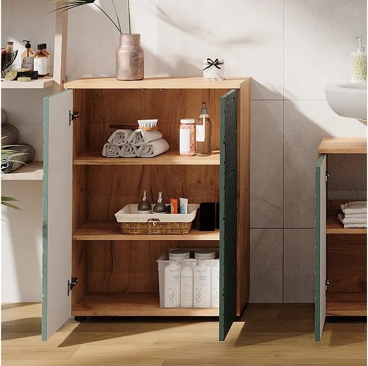 Szafka Midi goldkraft dąb/zielony 60x30x81 irma